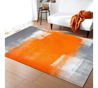 Textura Abstracta Alfombras de área Grande, Naranja Gris Alfombras de Corredor, Tapete Antideslizante para Piso, Alfombra Rectangular para Sala Dormitorio Cocina Comedor, 120 x 160cm