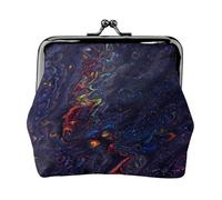 Textura Abstracta fluida Impresa,Monedero de Piel sintética, Carteras pequeñas, Monedero con Cierre de Broche