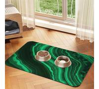 Textura de malaquita,Tapete para Comida de Mascotas, manteles Individuales de Cuero sintético para Gatos y Perros,40x60cm