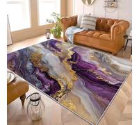Textura de MáRmol Abstracta Alfombra para Salón 160x230 cm PúRpura Pelo Corto Súper Suave Alfombra Lavable para Dormitorio y Sala, Antideslizante, No Desprende Pelusa y Fácil de Limpiar