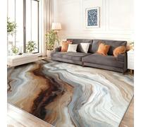 Textura de mármol de Lujo Alfombra, Multicolor Alfombra de Franela Suave Antideslizante y Lavable para Sala de Estar, Dormitorio y habitación Infantil 60 x 90 cm