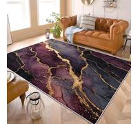 Textura de MáRmol de Lujo Alfombra para Salón 80x150 cm PúRpura Pelo Corto Súper Suave Alfombra Lavable para Dormitorio y Sala, Antideslizante, No Desprende Pelusa y Fácil de Limpiar