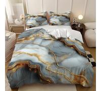 Textura de MáRmol de Lujo Juego de Funda Nórdica Cama 180 con Cremallera Hipoalergénico Suave Estampada 3D Gris Juego de Cama 1 Funda de EdredóN 2 Fundas de Almohada 260x240 cm
