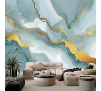 Textura De Mármol Murales Papel Pintado Líneas Doradas 300 x 210 cm Fotomurale Tejido No Tejido, Gris Papel Tapiz Fotográfico - Salon Dormitorio Oficina Hotel Decorativos Murales