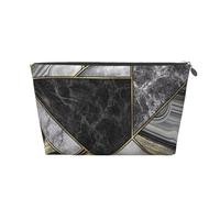 Textura De Mármol Negro Estampado Dorado, Bolsa de artículos de tocador Bolsa de Maquillaje Bolsa de cosméticos Bolsa de artículos de tocador de Viaje portátil