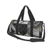 Textura De Mármol Negro Estampado Dorado, Bolsa de Viaje de Gran Capacidad, Bolso Redondo, Bolsa de Viaje Deportiva, Bolsa de Mano, Bolsa de Fitness