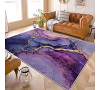 Textura de Piedra Preciosa de MáRmol Alfombra de Franela con Base TPR Antideslizante - Lavable en la Lavadora Hipoalergénico PúRpura Pelo Corto Alfombra, para Salón, Dormitorio 80x150 cm