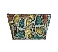 Textura de Piel de Serpiente Colorida, Bolsa de artículos de tocador Bolsa de Maquillaje Bolsa de cosméticos Bolsa de artículos de tocador de Viaje portátil