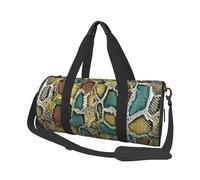 Textura de Piel de Serpiente Colorida, Bolsa de Viaje de Gran Capacidad, Bolso Redondo, Bolsa de Viaje Deportiva, Bolsa de Mano, Bolsa de Fitness
