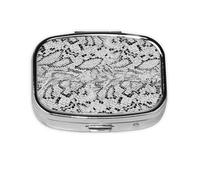 Textura de piel de serpiente, Pastillero cuadrado para bolsillo o monedero, pequeño contenedor de pastillas, organizador de pastillas de viaje