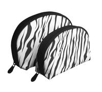 Textura del Tigre de Bengala, Bolsa de Maquillaje de Concha, Monedero pequeño para Mujer, Bolsa de artículos de tocador, Bolsa de cosméticos, 2 Piezas