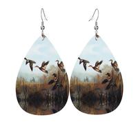 Textura ligera y lujosa: adecuados para el uso diario, aretes de citas de fiesta, caza, vuelo, salvaje, impresos, de cuero, en forma de lágrima