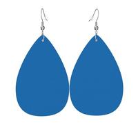 Textura ligera y lujosa, adecuados para el uso diario, pendientes de fiesta con estampado azul berlín en forma de lágrima