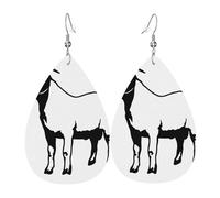 Textura ligera y lujosa: adecuados para el uso diario, pendientes de fiesta con estampado de cabra Boer en forma de lágrima