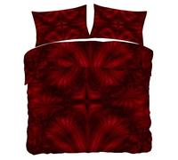 Textura roja Funda Nórdica Cama 105 Juego, Reversible Microfibra Juegos Cama Opulencia Vintage Funda Edredon 180×220 y 2 Fundas 50x75, con Cremallera, Apto Hombres y Mujeres HF1540
