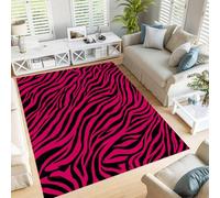 Texturas De Vida Silvestre Alfombra Salon Pelo Corto,60×90Cm Alfombra Dormitorio,Patrones De Cebra Carpet Rugs For Living Room, Alfombras Lavables Comedor Habitacion,Rosa Brillante