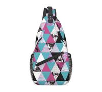 Texturas Triangulares Grunge Y Acuarela Mujer Hombre Bolso Cruzado Multiusos Sling Bag Con Múltiples Bolsillos Bolso Bandolera Para Moto Correr Viaje Senderismo
