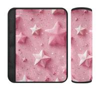 Texture 3D Stars Dusty Peach - Paquete de 2 fundas para correas de hombro para asiento de automóvil, libera el estrés en tu cuello y hombros, almohadilla para cinturón de seguridad para bolsa de avión