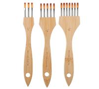 Texture Painting Rake Brushes - Three Piece Nylon Wool Comb Artist Set | Professional Oil Acrylic Creation Tools for Pottery Canvas Fabric Crafting, Beginner Grownup Learning Practice, Layered Line