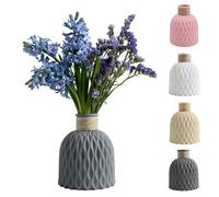 Textured Plastic Vase for Flowers, Modern Nordic Style Rope Arrangement DIY Vase Flowerpot, Simple Rustic Cylinder Vases Desktop Centerpiece, for Living Room Bedroom Home Decor