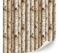 TexturKontor 3 hojas autoadhesivas de pared de ladrillo para casas de muñecas, escala 1:12 (troncos de abedul)