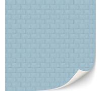 TexturKontor Azulejos Autoadhesivos de Pared, 3 Hojas para Baño y Cocina, Escala 1:12 para Casas de Muñecas (Metro Azul Claro)