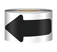Texvora Calcomanías de flecha direccional, etiquetas adhesivas fuertes, calcomanías de señalización negras para uso minorista, escuela, almacén, 15 x 7,5 cm, embalaje compacto en rollo
