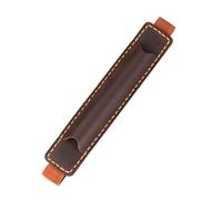 Texvora Estuche de piel auténtica, hecho a mano, vintage, con banda elástica, bolsa para pluma estilográfica de 7.1 pulgadas, soporte portátil compacto para bolígrafos, se adapta a diarios y