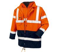 teXXor Advertencia apuestarschutzparka Calgary naranja fluorescente/azul marino 5XL