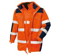 teXXor Advertencia apuestarschutzparka Torona naranja fluorescente/azul marino M