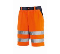 teXXor Pantalones cortos de alta visibilidad Erie naranja fluorescente/azul marino 56