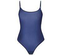 Teyli Body Transparente de Malla con Tirantes Finos - Elegante, Ligero y Sensual. Azul M