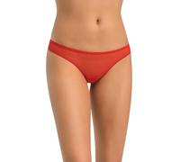 Teyli Bragas Brasileñas de Mujer de Malla - Ropa Interior Femenina Ligera y Transpirable - Parte Trasera de Encaje Sensual - Braguitas Cómodas para Uso Diario. Rojo S