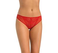 Teyli Bragas de Mujer de Malla con Detalles de Encaje - Ropa Interior Femenina Elegante y cómoda. Rojo XS