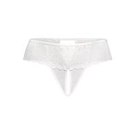 Teyli Braguitas Sin Entrepierna de Encaje con Acabado Delicado - Sexy, Cómodas Ocasiones Especiales. Blanco S/M