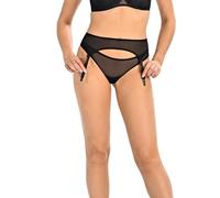 Teyli Liguero para mujer de malla, liguero de corte clásico, aspecto genial con los soportes de cinturón de jardín, cinturón suspendido de Garter, Negro , M