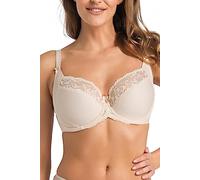 Teyli Sujetador para Mujer - Sujetador Suave Reductor con Aros, Tirantes Ajustables y Ribete de Encaje Pechos Grandes con Soporte Fuerte Beige 105B