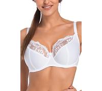 Teyli Sujetador Poliamida - Sujetador Mujer Suave Reductor con Aros - Tirantes Ajustables y Ribete de Encaje Talla Grande Copa Completa