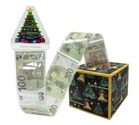 Teyomi 1 tirelire de Noël pour offrir de l'argent, coffret cadeau surprise de Noël pour enfants, cadeau pour votre petite amie, gâteau d'argent avec billets amovibles et 50 sachets transparents