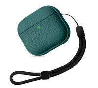 Teyomi Funda Compatible con AirPods 4 con Correa de Mano, Funda Protectora para Airpods 4, TPU Diseño de Textura para Airpods 4 Case, Soporta Carga inalámbrica (Verde Oscuro)