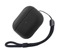 Teyomi Funda Compatible con AirPods Pro 2ª generación, Toque de Cuero Funda para Apple Airpods Pro 2 con Correa de Mano, TPU airpods Pro 2 Case (Negro)