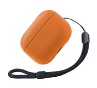 Teyomi Funda Compatible con AirPods Pro 3 con Correa de Mano, Funda Protectora para Apple Airpods Pro 3, diseño con Tacto de Cuero, para Airpods Pro 3 Case Cover (Naranja)