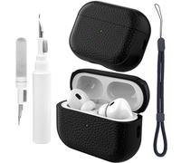 Teyomi Funda Compatible con AirPods Pro 3 con Kit de Limpieza, Funda para Apple Airpods Pro 3rd Generación con Correa de Mano, TPU Case para Airpods Pro 3 Cover[Diseño de Textura][Negro]
