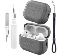 Teyomi Funda Compatible con AirPods Pro 3 con Kit de Limpieza, Funda para Apple Airpods Pro 3rd Generación con Correa de Mano, TPU Case para Airpods Pro 3 Cover[Diseño de Textura][Gris]