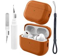 Teyomi Funda Compatible con AirPods Pro 3 con Kit de Limpieza, Funda para Apple Airpods Pro 3rd Generación con Correa de Mano, TPU Case para Airpods Pro 3 Cover[Diseño de Textura][Naranja]