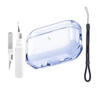 Teyomi Funda Transparente Compatible con Airpods Pro 3 con Kit de Limpieza, Funda Protectora de TPU Suave Compatible con Airpods Pro 3 con Correa de Mano, Soporte para Carga inalámbrica(Azul )