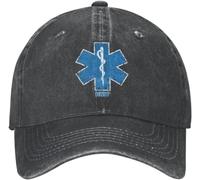 TeysHa Gorra de béisbol Snapback Moda Masculina Algodón Unisex EMT Estrella de la Vida Gorra de béisbol Adulto Paramédico Médico Ambulancia Ajustable Papá Sombrero Mujeres Hombres Hip Hop Regalo