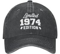 TeysHa Gorra de béisbol Snapback Sun Hat Edición Limitada 1974 Divertidos Regalos de cumpleaños Gorra de béisbol Protección Solar Mujeres Hombres Sombrero Ajustable para papá Regalo de Primavera