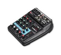 TEYUN Mezclador portátil profesional de 4 canales, consola de mezcla de sonido, entrada de computadora, 48 V, número de potencia, transmisión en vivo, A4 (4 canales)