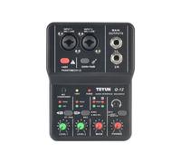 TEYUN Q12 Tarjeta de Sonido de Grabación por Computadora 16 Bits/48 KHZ Mezclador de Tarjeta de Sonido Portátil para Guitarra Home Studio Music Pro